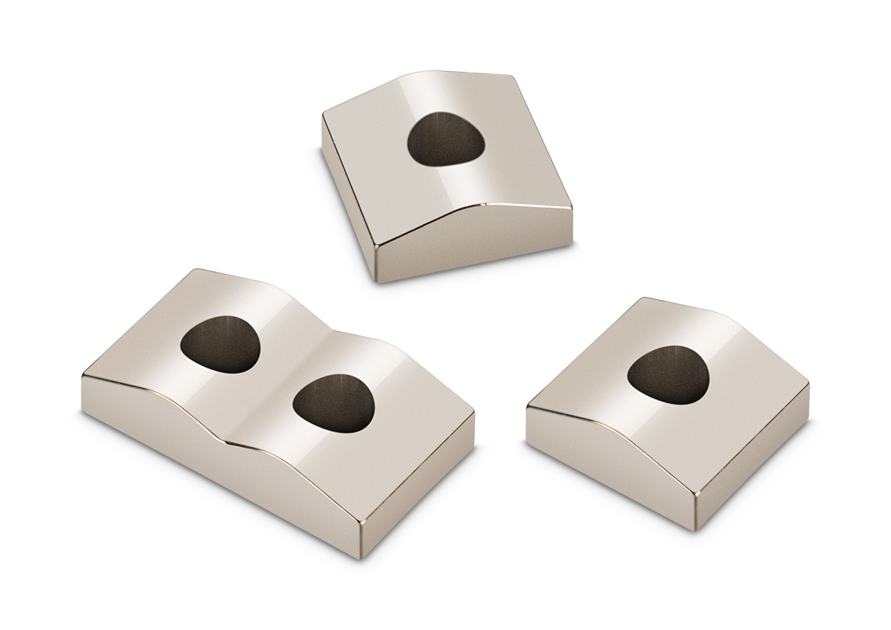 1 set of 3 nut clamping blocks for locking nuts 7-strings