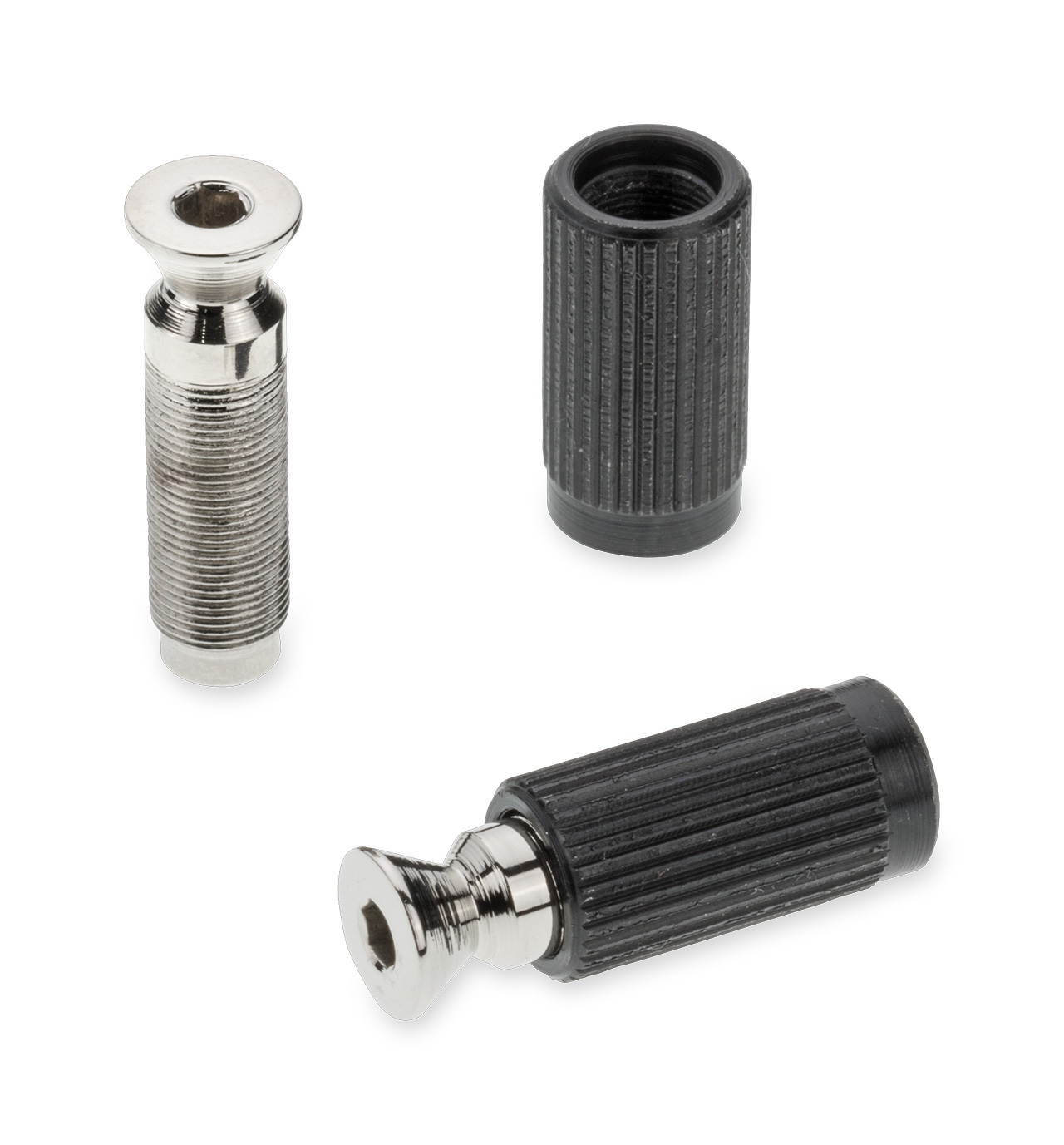 LockMeister® 6+7, Schaller, Vintage - 1 pair of mounting studs and threaded inserts (metric) LockMeister® 6+7, Schaller, Vintage - 1 pair of mounting studs and threaded inserts (metric)
