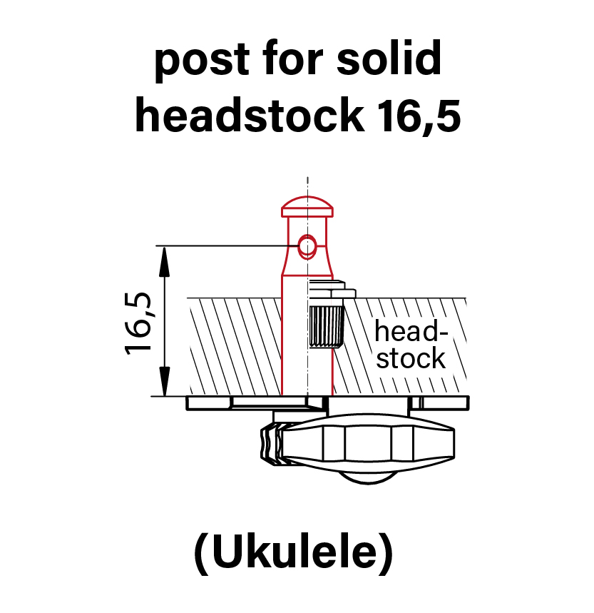 posts for solid headstock 16,5 Ukulele